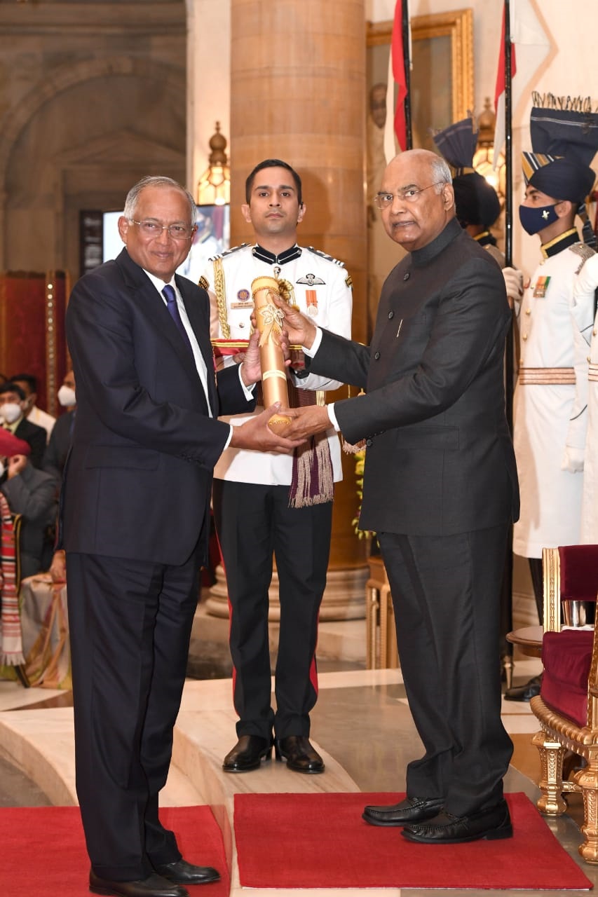 Venu Srinivasan, Chairman TVS Motor Company, awarded Padma Bhushan for his contribution to the field of trade and industry